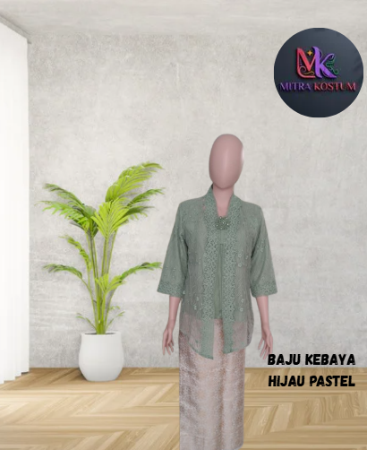 Setelan Kebaya Hijau Pastel
